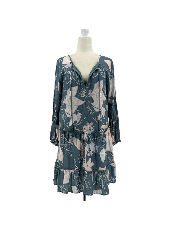 lovestitch Dresses & Skirts - NEW Lovestitch Womens Small Dress Modern Love Floral Mini Tropical Boho Blue